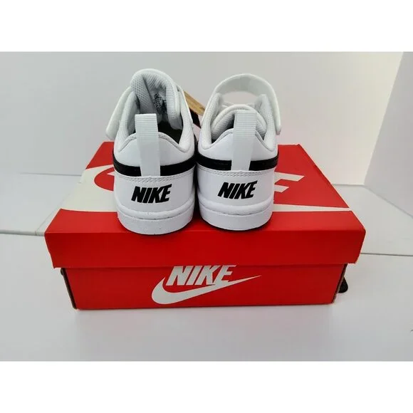 Nike Court Borough Low Recraft White Black Kids Preschool Casual Shoe DV5457-104 - Picture 3 of 9